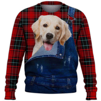 Golden Retriever Sweater, Dog Sweater For Humans Christmas Sweater 3D Print Crewneck Men Women Sweater, Men Women 3D Print Sweater - Thegiftio UK