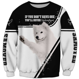 Cute White Samoyed Dog Sweatshirt, Samoyed Sweatshirt, Dog Sweatshirt For Humans Christmas Sweater 3D Print Crewneck Men Women Sweater - Thegiftio UK