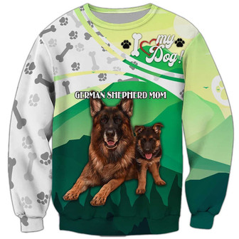 German Shepherd Sweatshirt, Sweatshirt For Humans Christmas Sweater 3D Print Crewneck Men Women Sweater - Thegiftio UK