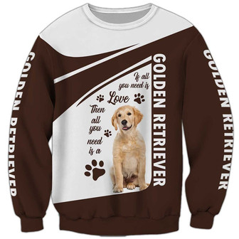 Golden Retriever Sweatshirt, Dog Sweatshirt For Humans Christmas Sweater 3D Print Crewneck Men Women Sweater - Thegiftio UK