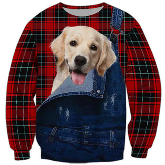 Golden Retriever Sweatshirt, Sweatshirt For Humans Christmas Sweater 3D Print Crewneck Men Women Sweater - Thegiftio UK