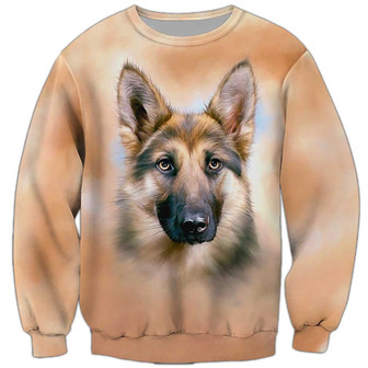 Love German Shepherd Sweatshirt, German Shepherd Sweatshirt, Dog Sweatshirt For Humans Christmas Sweater 3D Print Crewneck Men Women Sweater - Thegiftio UK