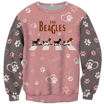 The Beagles Sweatshirt For Humans Christmas Sweater 3D Print Crewneck Men Women Sweater - Thegiftio UK