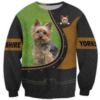 Yorkshire Sweatshirt, Sweatshirt For Humans Christmas Sweater 3D Print Crewneck Men Women Sweater - Thegiftio UK