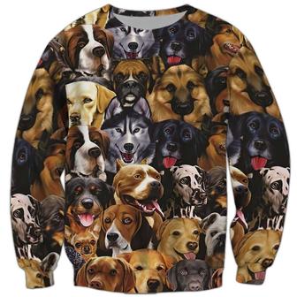Dog Sweatshirt For Humans Christmas Sweater 3D Print Crewneck Men Women Sweater - Thegiftio UK