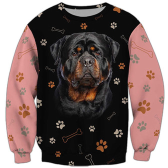Rottweiler Sweatshirt, Dog Sweatshirt For Humans Christmas Sweater 3D Print Crewneck Men Women Sweater - Thegiftio UK