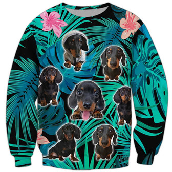 Dachshund Baby Hawaiian Sweatshirt, Dachshund Sweatshirt, Dog Sweatshirt For Humans Christmas Sweater 3D Print Crewneck Men Women Sweater - Thegiftio UK