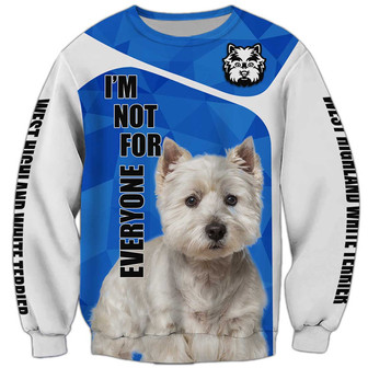 West Highland White Terrier Sweatshirt, Terrier Sweatshirt, Dog Sweatshirt For Humans Christmas Sweater 3D Print Crewneck Men Women Sweater - Thegiftio UK