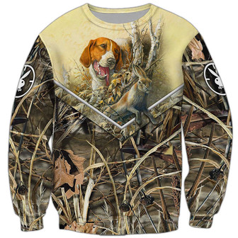 Beagle Hunting Rabbit Sweatshirt, Beagle Sweatshirt, Dog Sweatshirt For Humans Christmas Sweater 3D Print Crewneck Men Women Sweater - Thegiftio UK