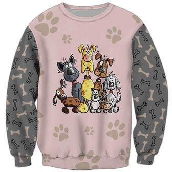 Dog Cute Sweatshirt, Dog Sweatshirt For Humans Christmas Sweater 3D Print Crewneck Men Women Sweater - Thegiftio UK