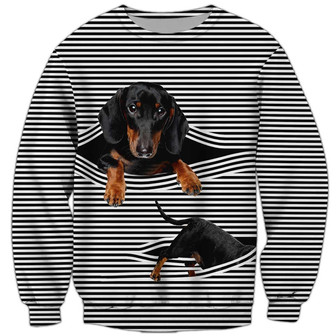 Dachshund Sweatshirt, Dog Sweatshirt For Humans Christmas Sweater 3D Print Crewneck Men Women Sweater - Thegiftio UK