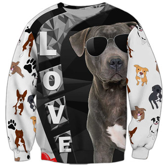 Pitbull Sweatshirt, Sweatshirt For Humans Christmas Sweater 3D Print Crewneck Men Women Sweater - Thegiftio UK