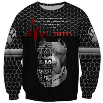 Pitbull Sweatshirt, Sweatshirt For Humans Christmas Sweater 3D Print Crewneck Men Women Sweater - Thegiftio UK