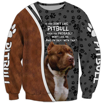 Pitbull Paw Sweatshirt, Dog Sweatshirt For Humans Christmas Sweater 3D Print Crewneck Men Women Sweater - Thegiftio UK