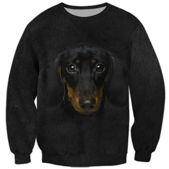 Dachshund Sweatshirt, Sweatshirt For Humans Christmas Sweater 3D Print Crewneck Men Women Sweater - Thegiftio UK