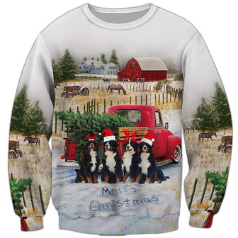 Dog Christmas Sweatshirt, Dog Sweatshirt For Humans Christmas Sweater 3D Print Crewneck Men Women Sweater - Thegiftio UK