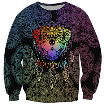 Rottweiler Sweatshirt For Humans Christmas Sweater 3D Print Crewneck Men Women Sweater - Thegiftio UK