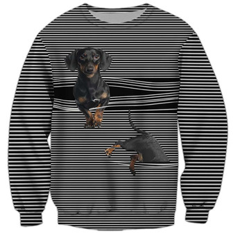 Dachshund Sweatshirt, Dog Sweatshirt For Humans Christmas Sweater 3D Print Crewneck Men Women Sweater - Thegiftio UK
