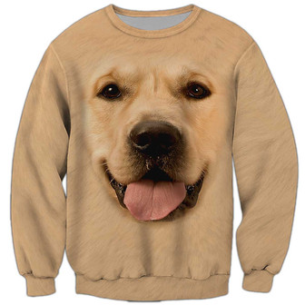 Golden Retriever Sweatshirt, Dog Sweatshirt For Humans Christmas Sweater 3D Print Crewneck Men Women Sweater - Thegiftio UK