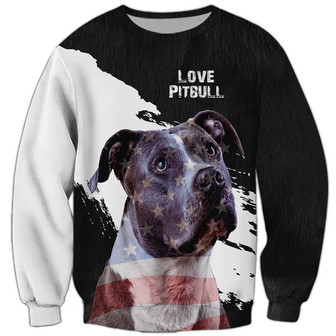Pitbull Father'S Day Sweatshirt, Pitbull Sweatshirt, Dog Sweatshirt For Humans Christmas Sweater 3D Print Crewneck Men Women Sweater - Thegiftio UK