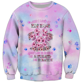 Just A Girl Who Love Dog Sweatshirt, Paw Sweatshirt, Dog Sweatshirt For Humans Christmas Sweater 3D Print Crewneck Men Women Sweater - Thegiftio UK