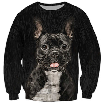 Bull Dog Sweatshirt, Dog Sweatshirt For Humans Christmas Sweater 3D Print Crewneck Men Women Sweater - Thegiftio UK