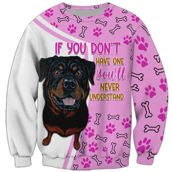 Rottweiler Sweatshirt For Humans Christmas Sweater 3D Print Crewneck Men Women Sweater - Thegiftio UK