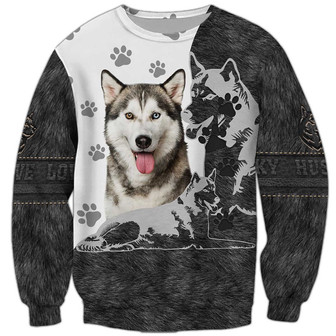 Husky Sweatshirt, Sweatshirt For Humans Christmas Sweater 3D Print Crewneck Men Women Sweater - Thegiftio UK