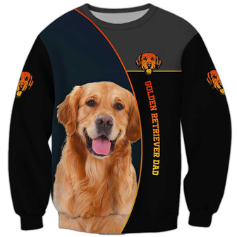 I Woof You Everyday Sweatshirt, Golden Retriever Sweatshirt, Dog Sweatshirt For Humans Christmas Sweater 3D Print Crewneck Men Women Sweater - Thegiftio UK