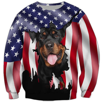 Rottweiler Sweatshirt, Dog Sweatshirt For Humans Christmas Sweater 3D Print Crewneck Men Women Sweater - Thegiftio UK