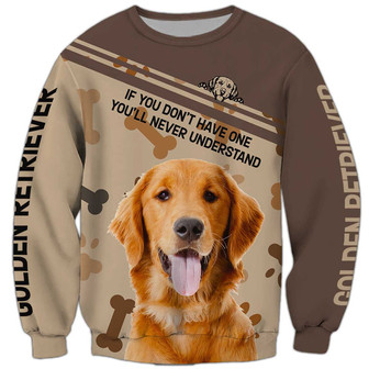 Golden Retriever Sweatshirt, Sweatshirt For Humans Christmas Sweater 3D Print Crewneck Men Women Sweater - Thegiftio UK