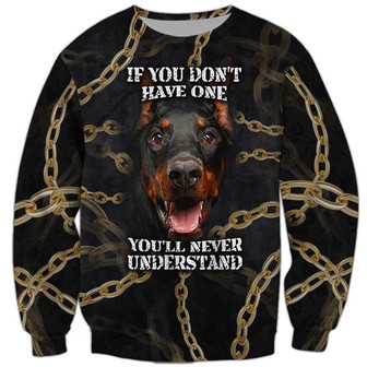 Dobermann Sweatshirt For Humans Christmas Sweater 3D Print Crewneck Men Women Sweater - Thegiftio UK