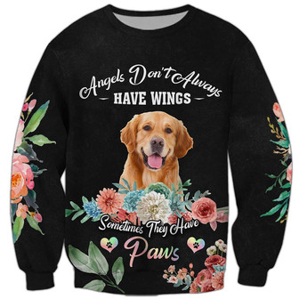 Paw Dog Sweatshirt, Golden Retriever Sweatshirt, Sweatshirt For Humans Christmas Sweater 3D Print Crewneck Men Women Sweater - Thegiftio UK