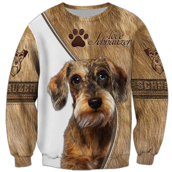 Schnauzer Sweatshirt, Sweatshirt For Humans Christmas Sweater 3D Print Crewneck Men Women Sweater - Thegiftio UK