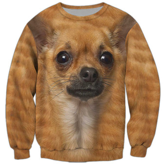 Chihuahua Sweatshirt, Dog Sweatshirt For Humans Christmas Sweater 3D Print Crewneck Men Women Sweater - Thegiftio UK