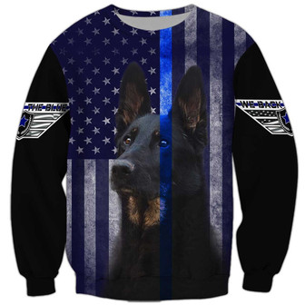 Back The Blue German Shepherd Sweatshirt, German Shepherd Sweatshirt, Dog Sweatshirt For Humans Christmas Sweater 3D Print Crewneck Men Women Sweater - Thegiftio UK