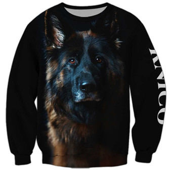 German Shepherd Sweatshirt For Humans Christmas Sweater 3D Print Crewneck Men Women Sweater - Thegiftio UK