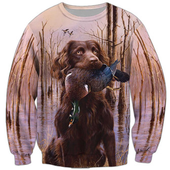 Boykin Spaniel Duck Hunting Sweatshirt, Dog Sweatshirt For Humans Christmas Sweater 3D Print Crewneck Men Women Sweater - Thegiftio UK