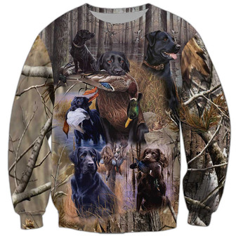 Labrador Retriever Duck Hunting Sweatshirt, Labrador Sweatshirt, Dog Sweatshirt For Humans Christmas Sweater 3D Print Crewneck Men Women Sweater - Thegiftio UK