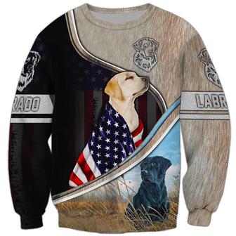 Proud American Labradors Sweatshirt, Labrador Sweatshirt, Dog Sweatshirt For Humans Christmas Sweater 3D Print Crewneck Men Women Sweater - Thegiftio UK