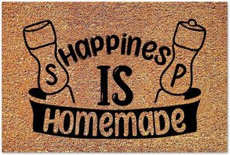 Happiness Is Homemade Coir Doormats Doormats, Gifts For Family Inspirational Quotes Funny Door Mats For Front Porch Mudroom Decor - Thegiftio UK