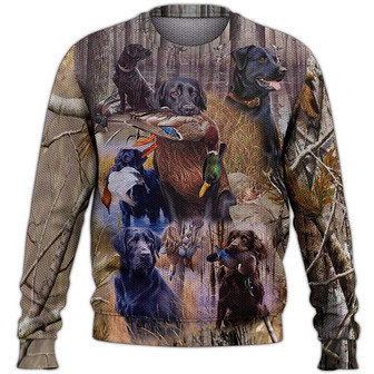 Labrador Retriever Duck HuntingSweater, Labrador Sweater, Dog Sweater For Humans Christmas Sweater 3D Print Crewneck Men Women Sweater, Men Women 3D Print Sweater - Thegiftio UK