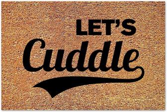 Let's Cuddle Rectangular Coir Doormat Mats, Closing Gift Encouraging Funny Door Mats Perfect For Housewarming Birthday Or New Home Gift - Thegiftio UK