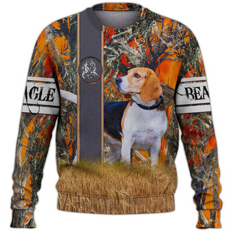 Love Beagle Hunting Dog Sweater, Beagle Sweater, Dog Sweater For Humans Christmas Sweater 3D Print Crewneck Men Women Sweater, Men Women 3D Print Sweater - Thegiftio UK