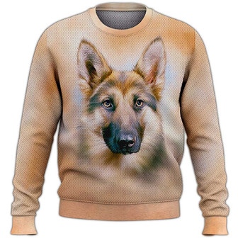 Love German Shepherd Sweater, German Shepherd Sweater, Dog Sweater For Humans Christmas Sweater 3D Print Crewneck Men Women Sweater, Men Women 3D Print Sweater - Thegiftio UK