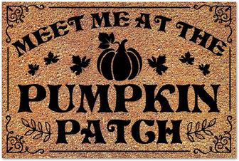 Meet Me At The Pumpkin Patch Coir Doormats Mats, Wedding Gift Encouraging Funny Door Mats For Foyer Front Porch Back Door Patio - Thegiftio UK