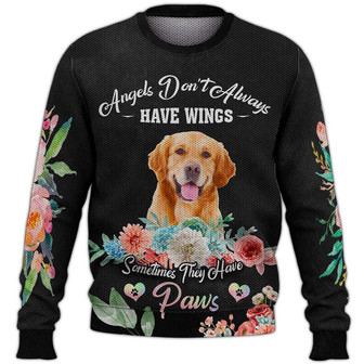 Paw Dog Sweater, Golden Retriever Sweater, Dog Sweater For Humans Christmas Sweater 3D Print Crewneck Men Women Sweater, Men Women 3D Print Sweater - Thegiftio UK