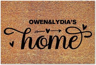 Personalized Name Home Coir Door Mats, New Home Gifts Quotes Funny Doormats Front Porch Rug Farmhouse Home - Thegiftio UK
