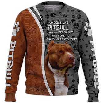 Pitbull Paw Sweater, Dog Sweater For Humans Christmas Sweater 3D Print Crewneck Men Women Sweater, Men Women 3D Print Sweater - Thegiftio UK