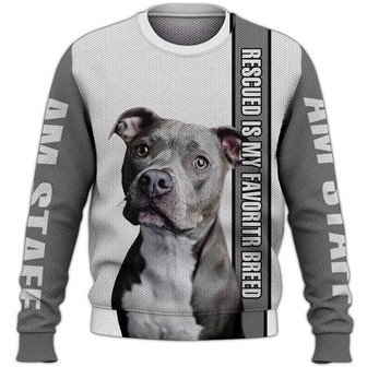 Pitbull Sweater, Dog Sweater For Humans Christmas Sweater 3D Print Crewneck Men Women Sweater, Men Women 3D Print Sweater - Thegiftio UK